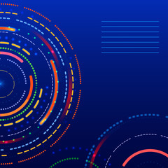 Abstract background with glowing rings vector