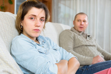 Couple quarrel at home