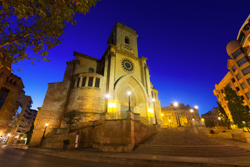 Fototapeta na wymiar Cathedral of San Juan de Albacete in evening