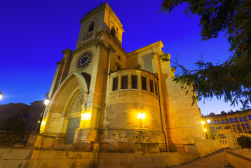 Fototapeta na wymiar Cathedral of San Juan de Albacete in evening