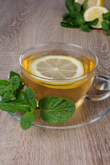 Cup of tea with lemon