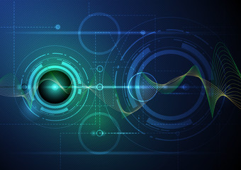 Abstract futuristic wave-digital  technology concept