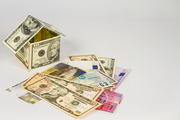 Home made from dollar notes and all money