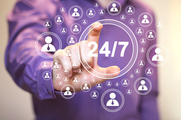 Business button icon 24 hours service web