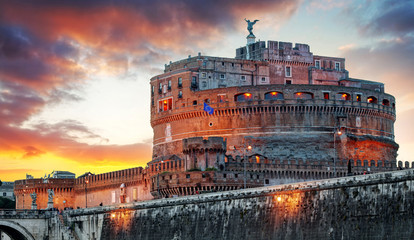 Panele Szklane Podświetlane  Rzym - Zamek Świętego Anioła, Włochy