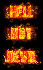 Fire Text Hell Hot Devil