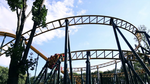 The amusement park roller coaster