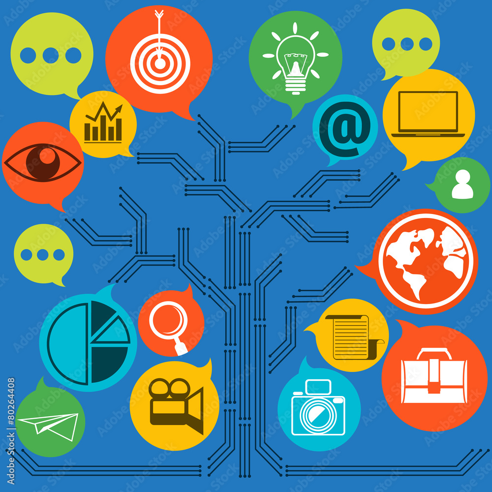 Aufkleber scheme of web contact and business newsletter