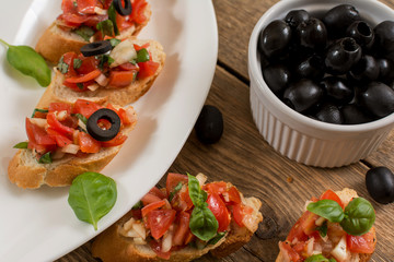 Bruschetta and olives