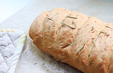 Loaf of bread homemade freshly baked