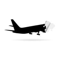airplane black vector