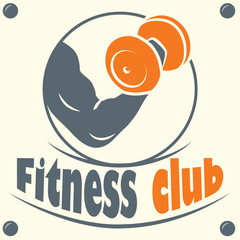 Fitness club logo with a silhouette of a man