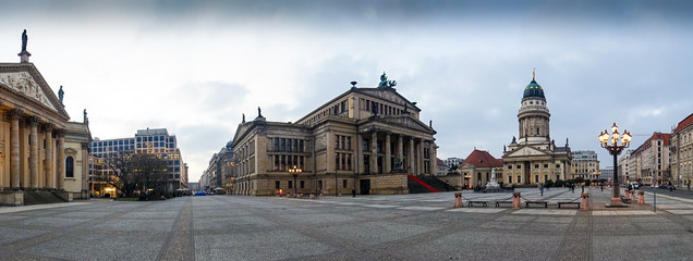 Fototapeta na wymiar French Cathedral and Concert Hall on Gendarmenmarkt