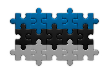 Estonian flag of puzzle pieces