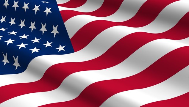 United States flag background. 