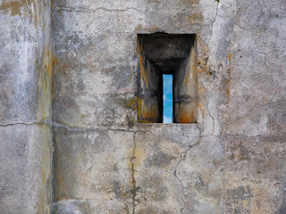 Rifle slit in the fort wall