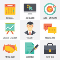 Vector business icons set. Set 1