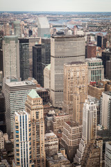Aerial View of Downtown Manhattan New York City