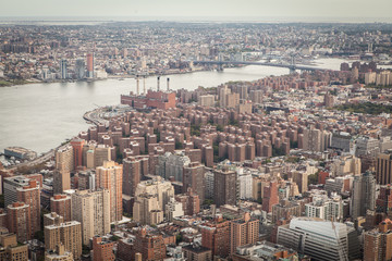 Aerial View of Downtown Manhattan New York City