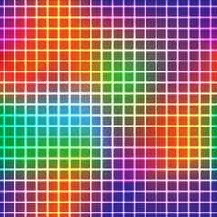 neon shine grid with rainbow colors