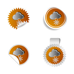 sticker weather forecast cloud and snowflake vector