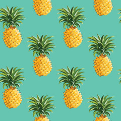 Pineapples Tropical Background - in vector