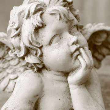 vintage image  of angelic face