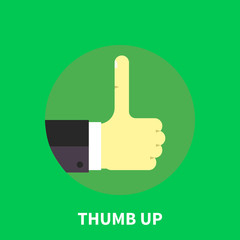 Thumb up symbol - flat illustration.