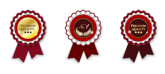 red and golden ribbon rosette