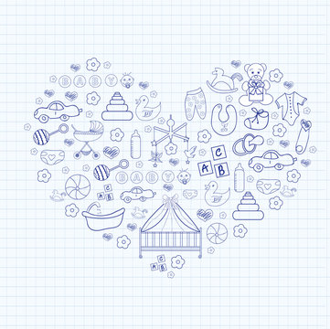 children set of icons