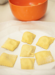 Preparing homemade pasta
