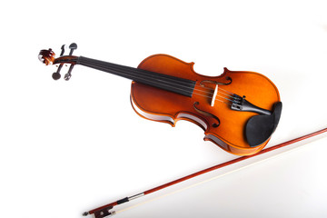 Fototapeta na wymiar Violin and bow