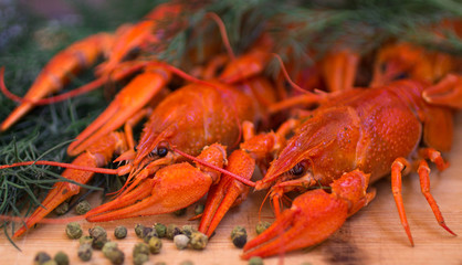 Boiled crawfish with spices