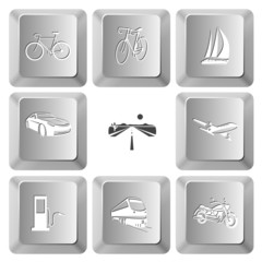 bicycle, yacht, car, road, airliner, fueling station, train, mot