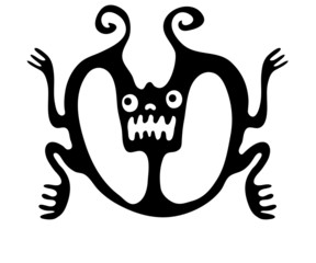 mite or beetle in native style, vector