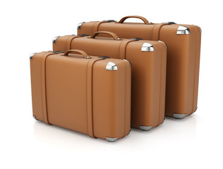Group of leather suitcases
