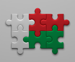 Fototapeta premium Madagaskar flag of puzzles