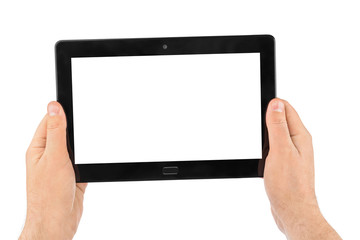 Hands with touchpad pc