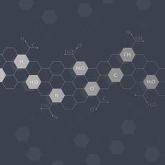 Dna molecule on black background. Graphic background for your