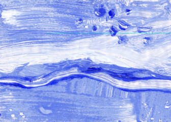 Blue  Monotype gouache brush - color texture