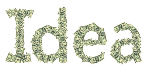 Legend Idea made of dollars as a symbol of successful start