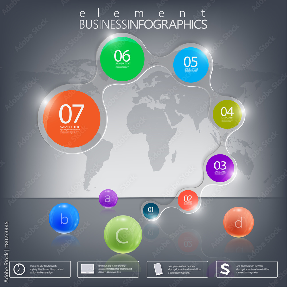 Poster modern infographic network template with place for your text on