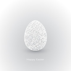 White Easter egg in geometry style with place for your text