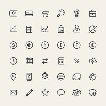 Set of Line Business Icons