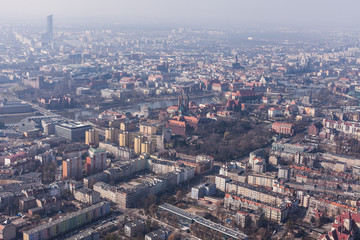 Fototapeta na wymiar aerial view of wroclaw city in Poland