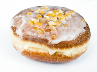 tasty donut on light background