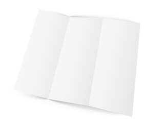 Blank white zigzag folded paper.