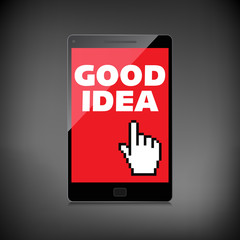 Good idea display on High-quality smartphone screen. Smile and p