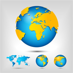 World map. Globe.