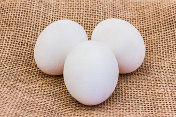 Three fresh chicken eggs
